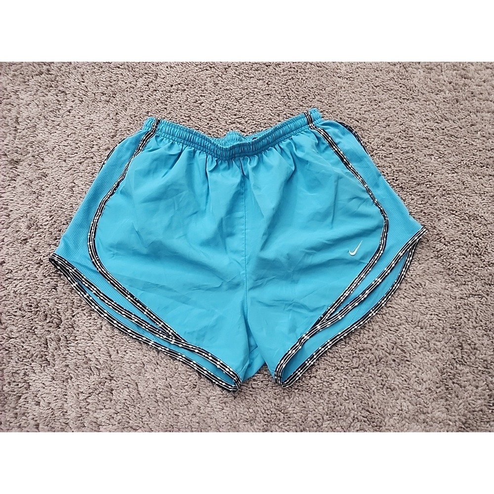 Nike Dri-FIT Running Shorts Womens M Blue Geometric Diamond Trim Athletic